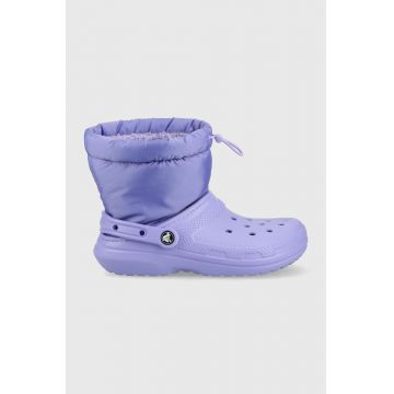 Crocs cizme de iarna Classic Lined Neo Puff Boot culoarea violet