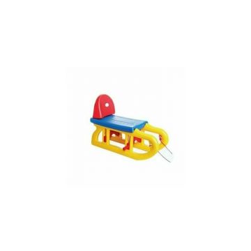 Sanie din plastic cu spatar pentru copii, mica, 70 x 35 x 47 cm, multicolor