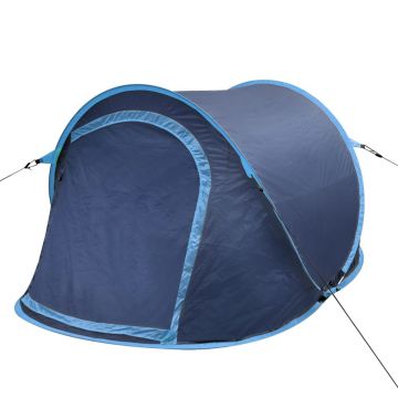 Cort camping pop-up pentru 2 persoane bleumarin/albastru deschis