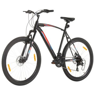 vidaXL Bicicletă montană 21 viteze, roată 29 inci, negru, cadru 53 cm