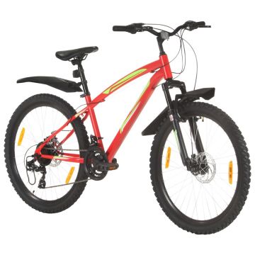 vidaXL Bicicletă montană cu 21 viteze, roată 26 inci, 36 cm, roșu