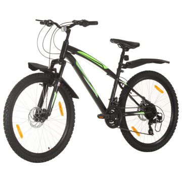 vidaXL Bicicletă montană cu 21 viteze, roată 26 inci, negru, 42 cm