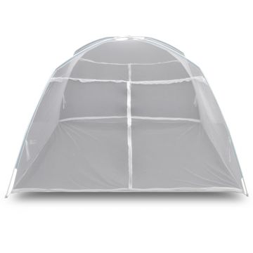 vidaXL Cort camping, alb, 200x120x130 cm, fibră de sticlă