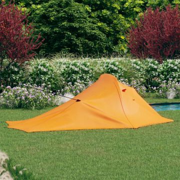vidaXL Cort de camping, portocaliu și gri, 317x240x100 cm