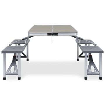 vidaXL Masă de camping pliabilă cu 4 scaune, oțel și aluminiu