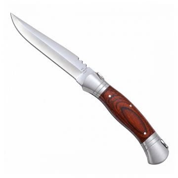 Briceag Pliabil cu Maner din Lemn si Teaca Textila DEPOX , 37 cm, maro