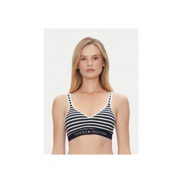 Bustiera sport dama  bleumarin/alb