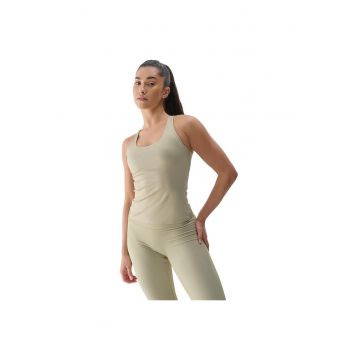 Maiou sport dama  fara maneci - culoare bej - material respirabil poliester