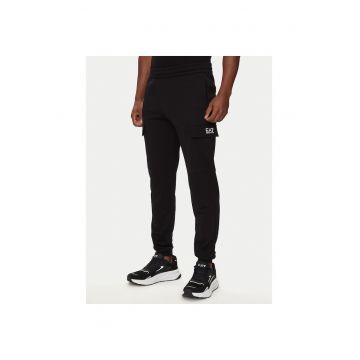 Pantaloni trening pentru barbati -  bumbac - negru -