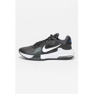 Pantofi cu imprimeu logo pentru baschet Air Max Impact 4 - Alb/Negru