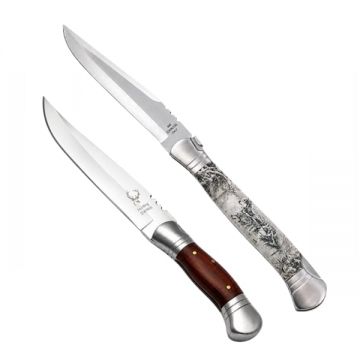 Set 2 cutite pliabile outdoor cu aspect lemn, DEPOX , 37 cm  28,5 cm, maro