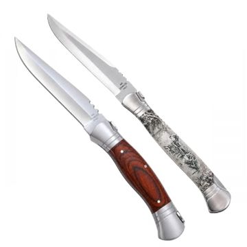 Set 2 cutite pliabile outdoor cu aspect lemn, DEPOX , 37 cm  28,5 cm, multicolor