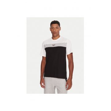 Tricou sport barbati  alb/negru - bumbac -