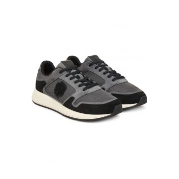 Adidasi  barbati - gri inchis - piele naturala - model Vinston