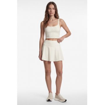 Bustiera sport cu buline si bretele incrucisate - Alb/Negru