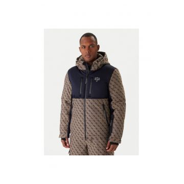 Geaca de schi barbati  bej - bleumarin - material rezistent
