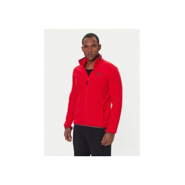 Jacheta sport barbati -  poliester reciclat - rosu - fermoar -