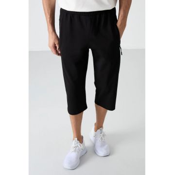 Pantaloni scurti Capri -  barbati - negru - bumbac - poliester - elastan