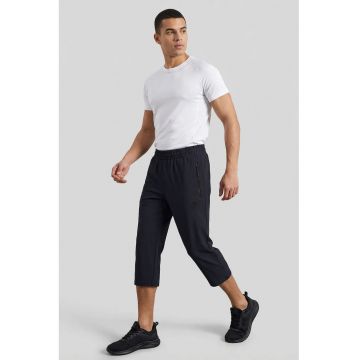 Pantaloni scurti Capri -  negru - poliester-elastan - cu buzunar