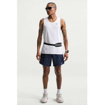 Pantaloni scurti cu model 2 in1 pentru alergare Stride - Bleumarin