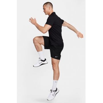 Pantaloni scurti cu talie medie si snur pentru baseball - Negru