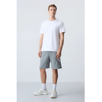 Pantaloni scurti -  trening fleece - gri deschis - bumbac 82% -