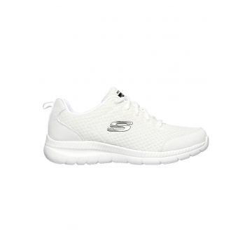 Pantofi sport barbati  inchidere cu sireturi - talpa confortabila - alb - textil