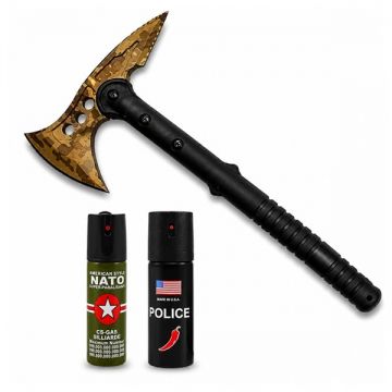 Set topor survivor, spray autoaparare si spray chili DEPOX , 39 cm 60 ml 60 ml