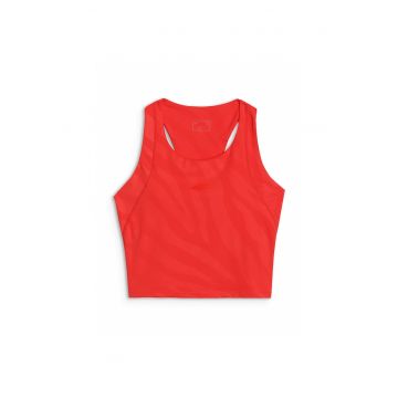 Top Sport Femei  Cropped - Dublu Strat - Uscare Rapida - Sustinere Usoara - Poliester - Rosu - XS-XL - Antrenament SS25