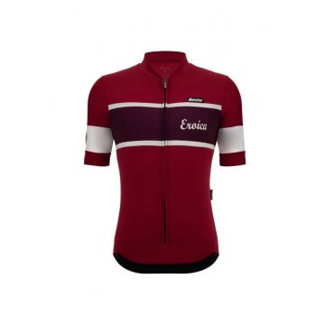 Tricou ciclism barbati  Eroica Sole - Rosu/Visiniu