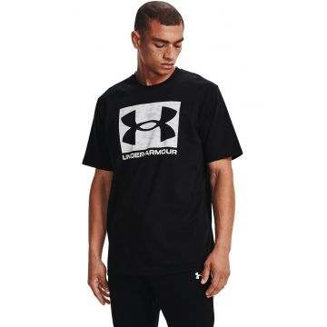 Tricou cu decolteu rotund si logo ABC Camo - Alb/Negru