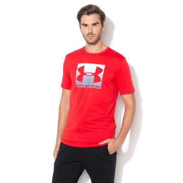 Tricou cu imprimeu logo pentru fitness Boxed - Rosu