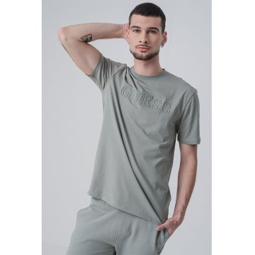 Tricou cu logo in relief - pentru antrenament - Verde inchis/Kaki