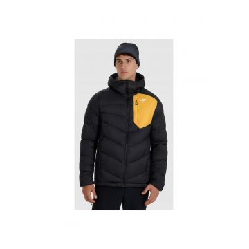 Geaca de trekking barbati -  poliester - neagra/galbena