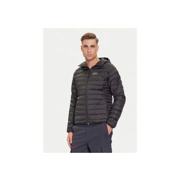 Geaca outdoor barbati -  fermoar - negru - poliester reciclat
