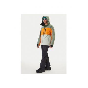 Geaca snowboard barbati -  multicolor - poliester reciclat - fermoar -
