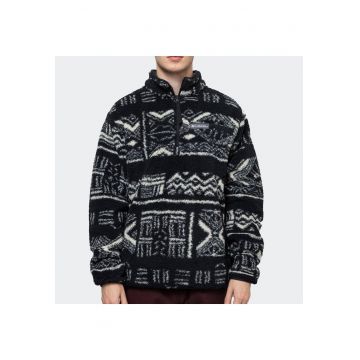Jacheta sport  Rugged Ridge - neagra - cu fermoar pe jumatate - Alb/Negru