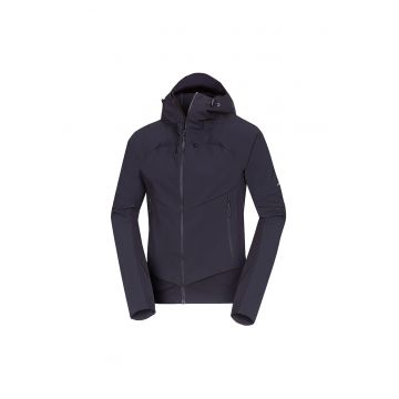 Men's trekking hybrid softshell active jacket CIRO - Negru
