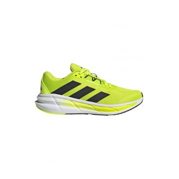 Pantofi Questar 3 cu aspect tricotat pentru alergare - Negru/Verde lime