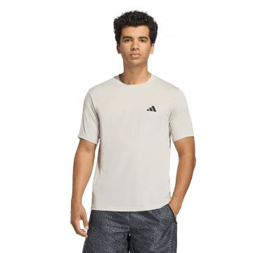 Tricou cu decolteu rotund - pentru fitness - Negru/Maro deschis