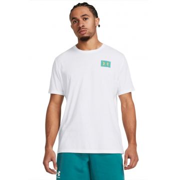 Tricou lejer cu model colorblock si logo - pentru antrenament - Alb/Verde