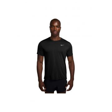 Tricou sport  Miler Breathe - scurt - negru - poliester - tehnologie Dri-FIT