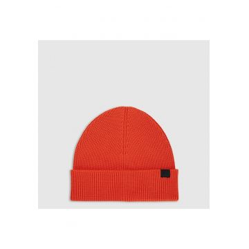 Caciula beanie barbati  rosu - uni - 100% bumbac - sezon toamna-iarna 2025