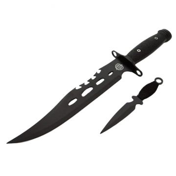Cutit de vanatoare DEPOX , Goldur Blade, 36 cm, negru, husa piele
