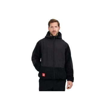 Hanorac sport  polar sherpa - gluga - negru - material moale