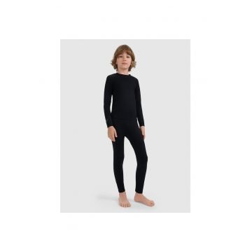 Lenjerie termoactiva copii -  poliester - negru