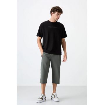 Pantaloni scurti -  Capri - gri ardezie - bumbac 77%
