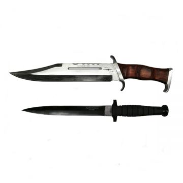 Set Cutit de vanatoare cu doua taisuri si baioneta Rambo, DEPOX , Teaca inclusa