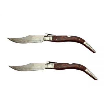 Set doua bricege de vanatoare cricket, lamă oțel inoxidabil, maro, 50 cm