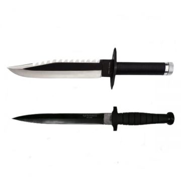 Set doua cutite de vanatoare, Tactical Knife, DEPOX , Otel inoxidabil, Negru